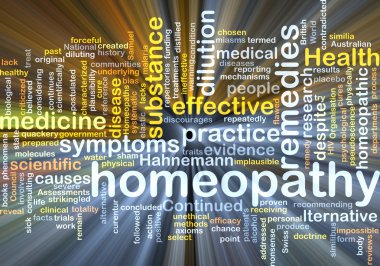 Homeopathy wordcloud concept illustration glowing clipart