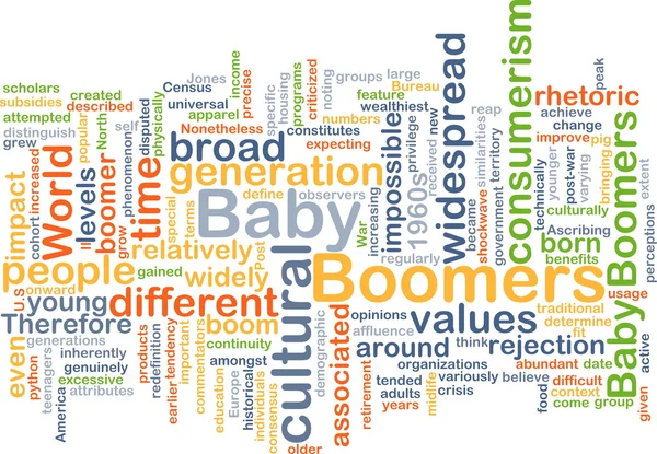 Baby boomers wordcloud koncept illustration — Stockfoto