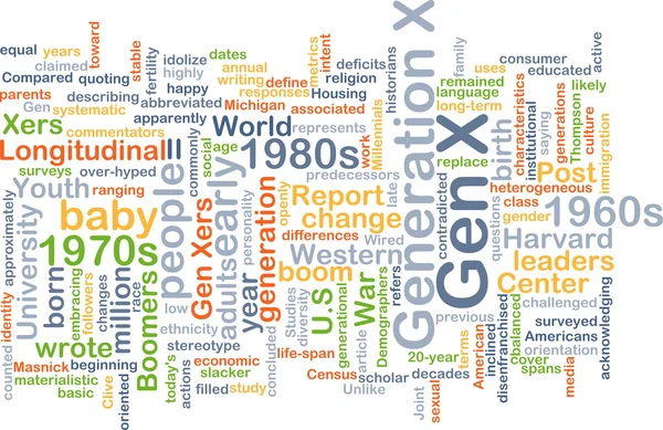 Gen X wordcloud концептуальна ілюстрація — стокове фото