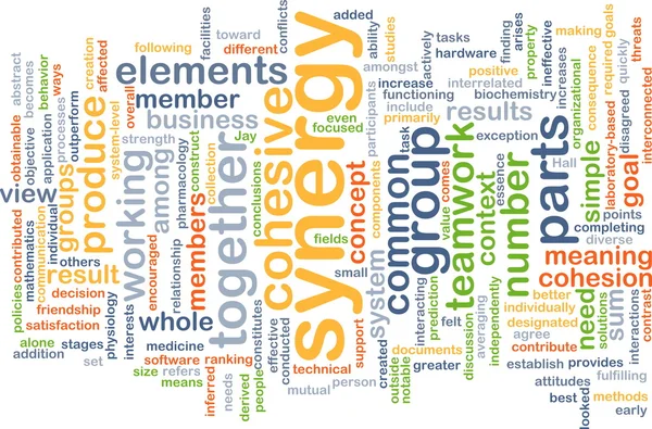 Synergy wordcloud concept illustration — Stock Photo, Image