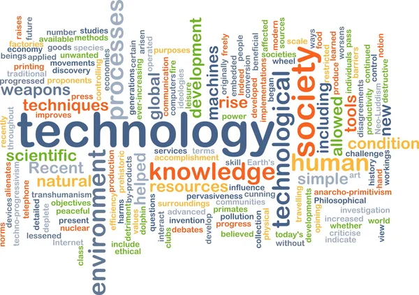 Tecnologia wordcloud ilustração conceito — Fotografia de Stock