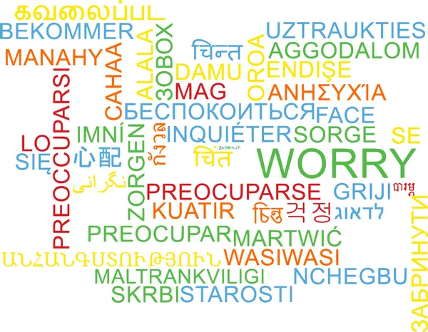 Inquiétude multilingue wordcloud concept de fond — Photo