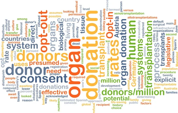 Organ donation wordcloud concept illustration — Stock Photo, Image