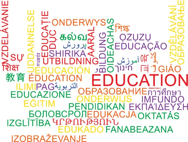 Éducation multilingue wordcloud concept de fond — Photo