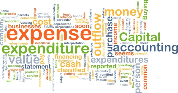 Illustrazione del concetto di wordcloud spese — Foto Stock