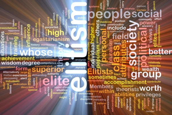 Elitism background wordcloud concept illustration glowing — Stock Photo, Image