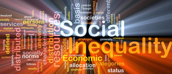 Inégalité sociale wordcloud concept illustration rayonnante — Photo