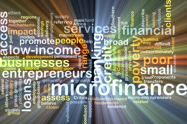 Mikrofinanzierung Hintergrundkonzept glüht — Stockfoto