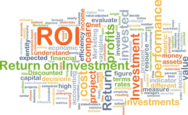 Рентабельность инвестиций ROI background concept — стоковое фото