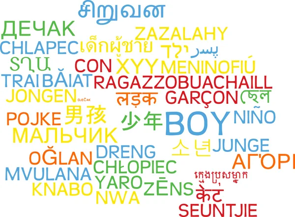 Boy multilanguage wordcloud background concept — Stock Photo, Image