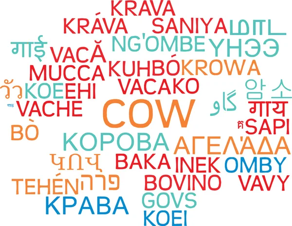 Vaca multilenguaje wordcloud concepto de fondo — Foto de Stock