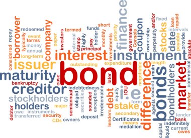 Bond wordcloud konsept illüstrasyon