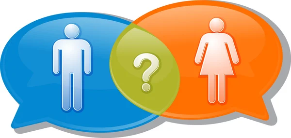 Man woman gender comparison Conversation negotiation argument Il — Stock Photo, Image