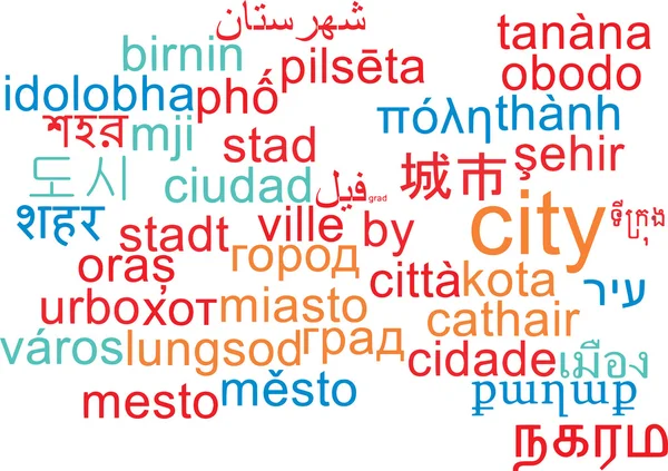 City multilanguage wordcloud background concept — Stock Photo, Image