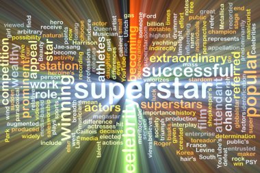 superstar wordcloud concept illustration glowing clipart