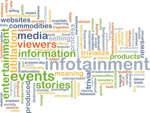 Infotainment wordcloud ilustração conceito — Fotografia de Stock