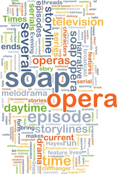 Soap opera wordcloud concept illustration — Stock Photo, Image