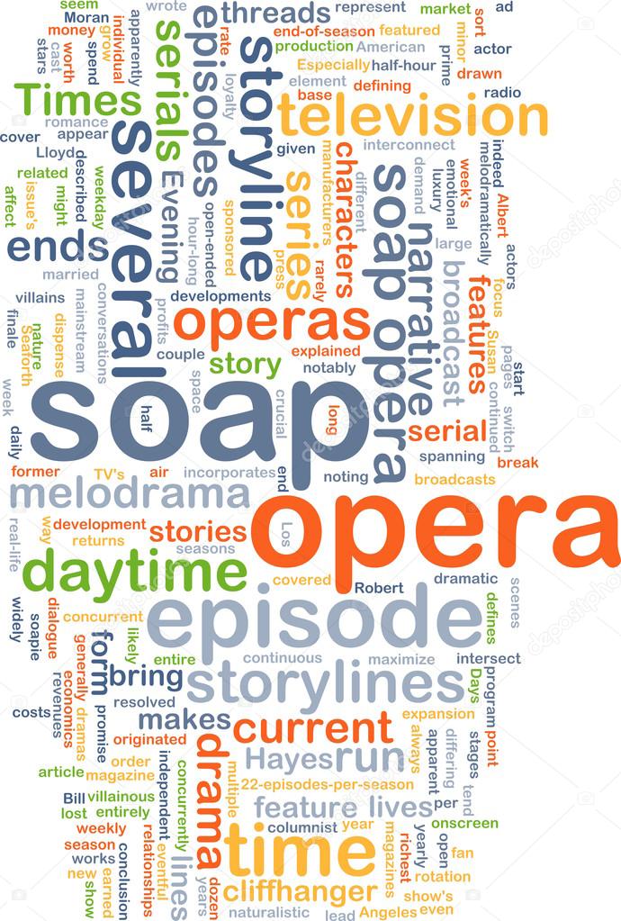 soap opera wordcloud concept illustration