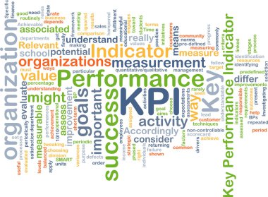 KPI wordcloud konsept illüstrasyon