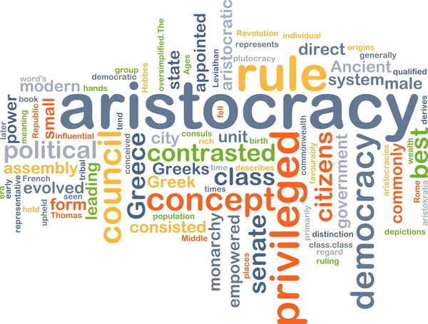 Aristocracia wordcloud ilustração conceito — Fotografia de Stock
