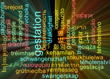 Parlayan gebelik çok dilli wordcloud arka plan kavramı