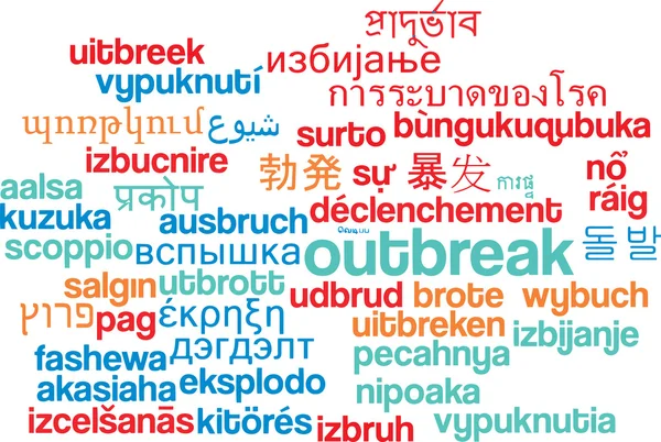 Éclosion multilingue wordcloud concept de fond — Photo