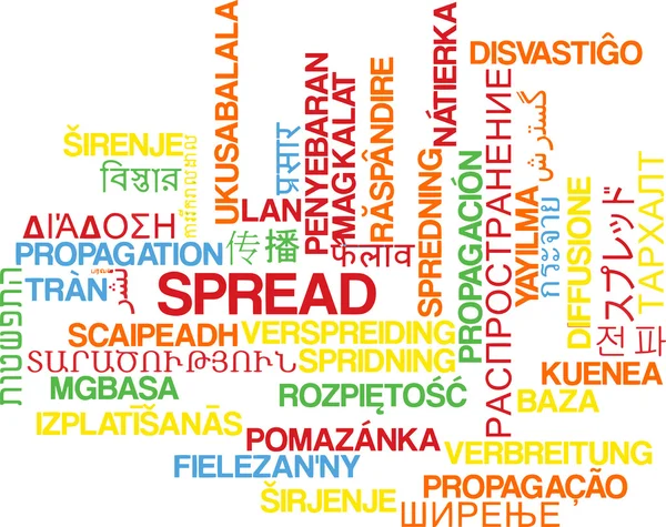 Spread multilanguage wordcloud background concept — Stock Photo, Image