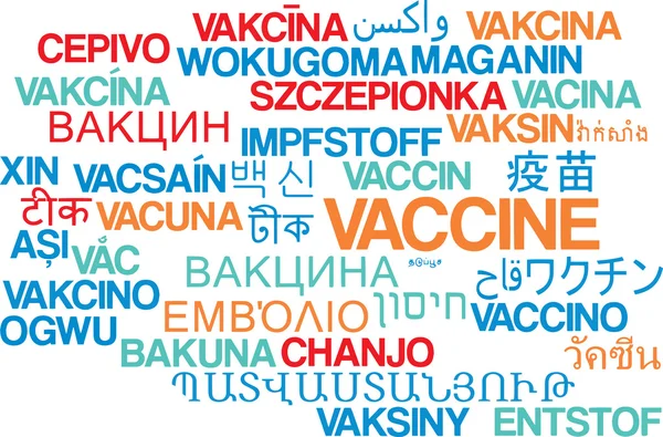 Vaccin multilingue wordcloud concept de fond — Photo