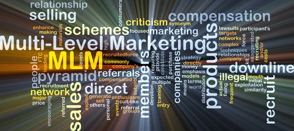 Multi-level marketing Mlm bakgrund begreppet glödande — Stockfoto