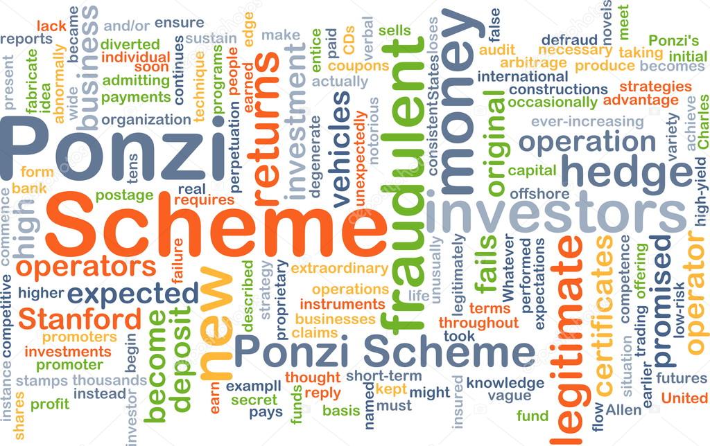 Ponzi scheme background concept