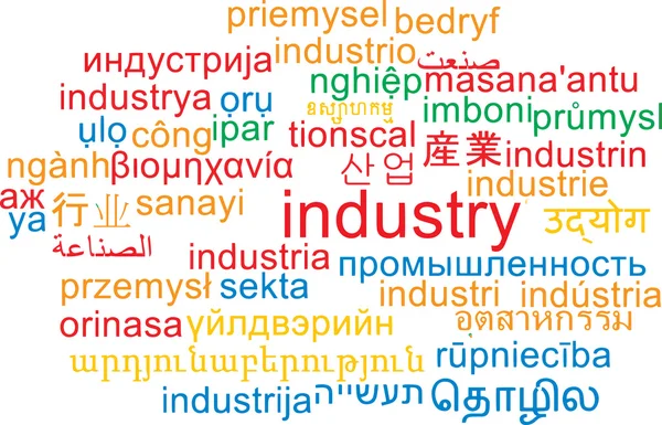 Industrie meertalige wordcloud achtergrond concept — Stockfoto