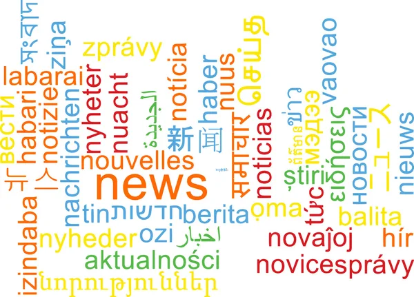 Notizie multilingua concetto di sfondo wordcloud — Foto Stock