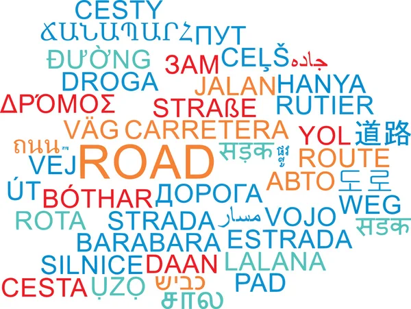 Road multilanguage wordcloud background concept — Stock Photo, Image