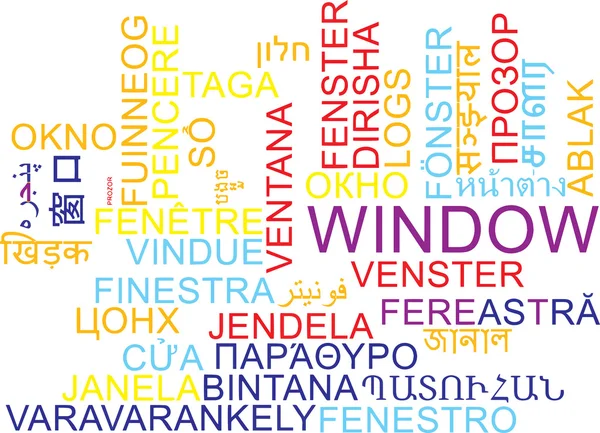 Window multilanguage wordcloud background concept — Stock Photo, Image