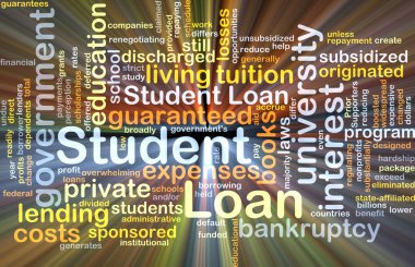 Student loan background concept glowing clipart
