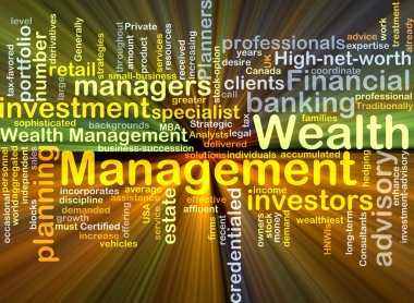 Wealth management background concept glowing clipart