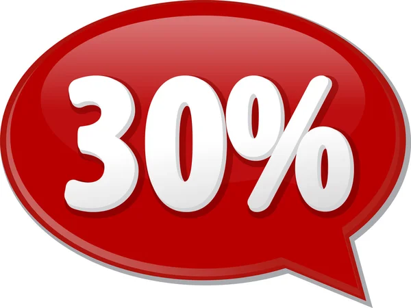 Thirty percent word speech bubble illustration — Stock Photo, Image