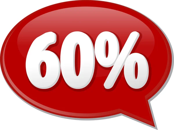 Sixty percent word speech bubble illustration — Stock Photo, Image