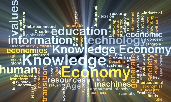 Economy knowledge background concept glowing — Stock Photo, Image