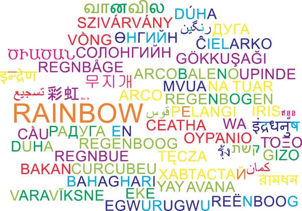 Rainbow multilanguage wordcloud background concept — Stock Photo, Image