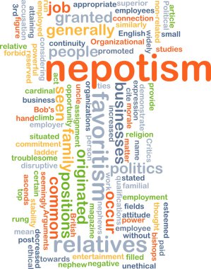 Nepotism background concept clipart