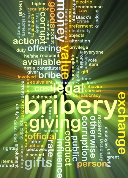 Bribery background concept glowing — Stock Photo, Image