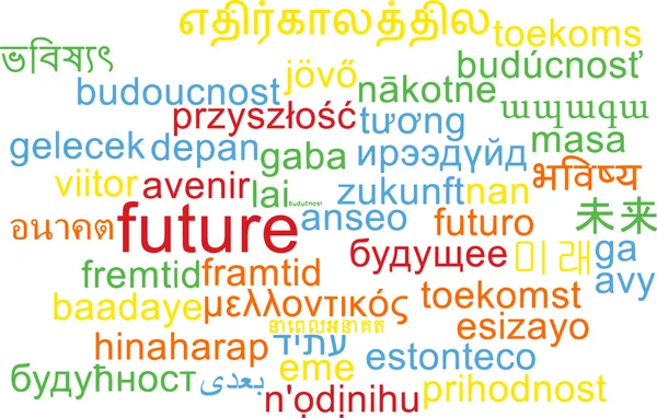 将来の多言語 wordcloud 背景の概念 — ストック写真