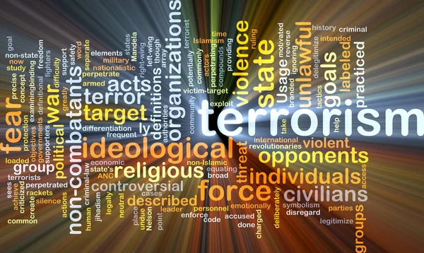 Terrorizmus háttér koncepció izzó — Stock Fotó