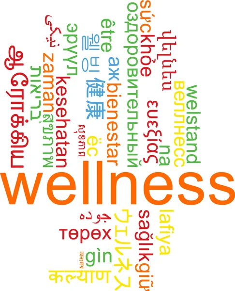 Wellness multilanguage wordcloud background concept — Stock Photo, Image