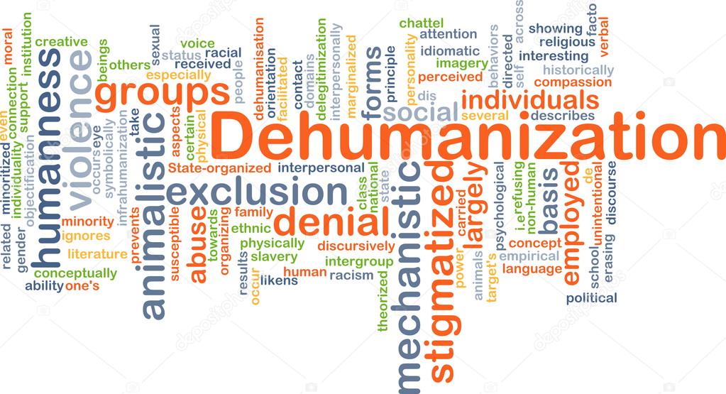 Dehumanization background concept