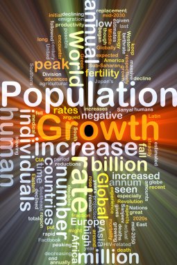 Population growth background concept glowing clipart