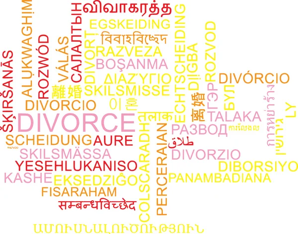 Divórcio multilíngue wordcloud conceito de fundo — Fotografia de Stock