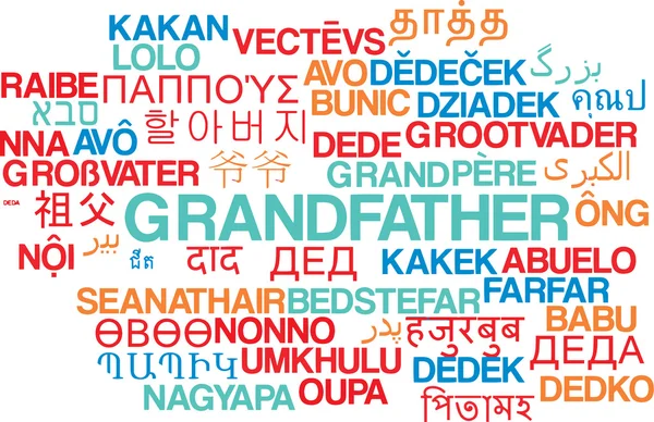 Büyükbaba çok dilli wordcloud arka plan kavramı — Stok fotoğraf