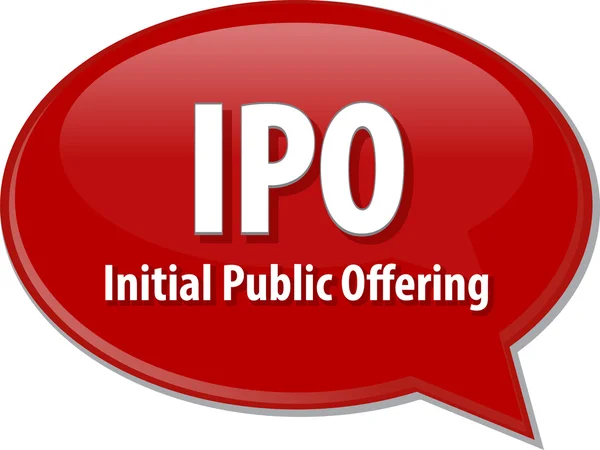 Ipo Akronym Wort Sprechblasenillustration — Stockfoto